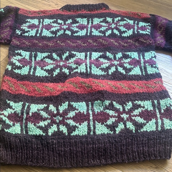 Nuevo Americana | Vintage 100% Wool Colourful Knit Grandpa Sweater Size L - Picture 11 of 12